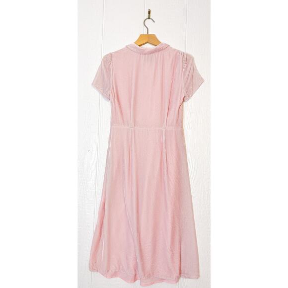 HVN 'Morgan' Blush Pink Silk Velvet Midi Dress US 4 NWT $795 - Picture 5 of 11